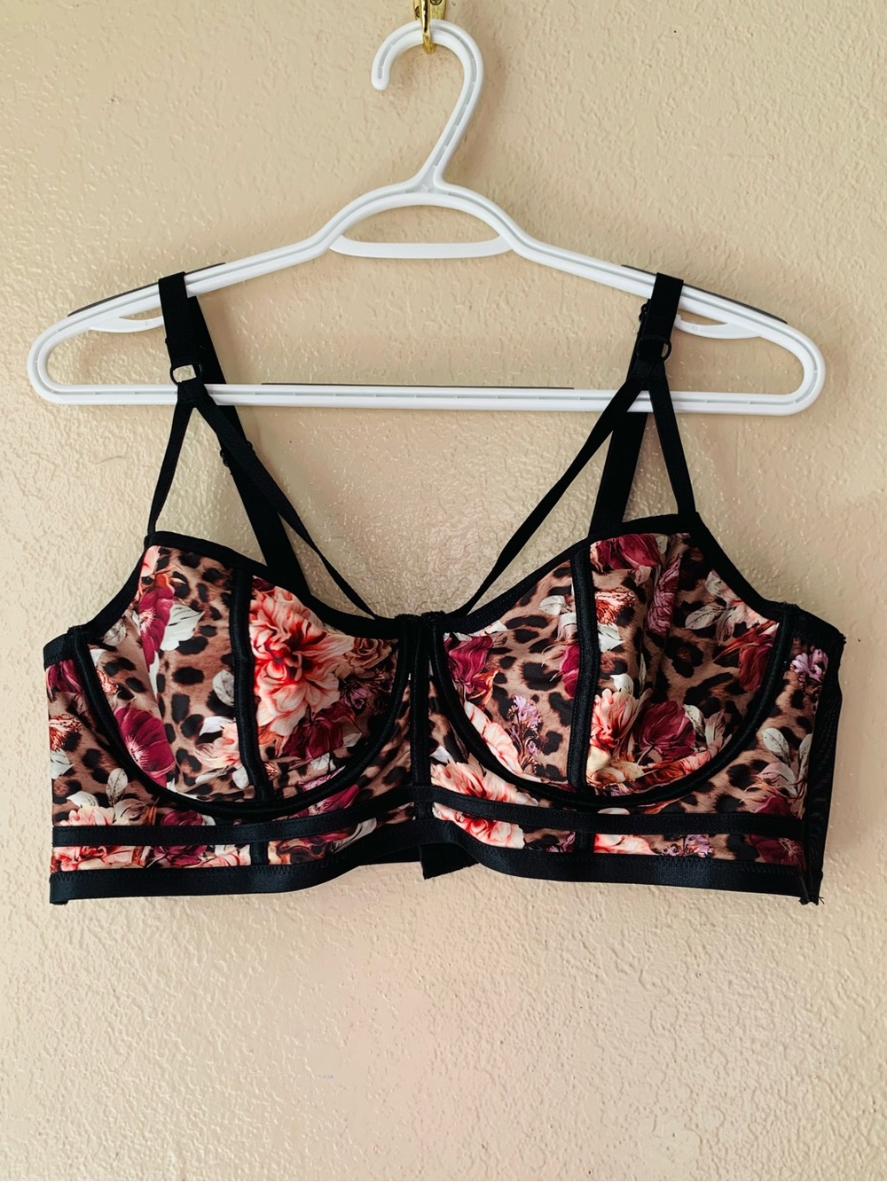 TORRID Curve Leopard Floral Simply Mesh Coquette Bra Size 2X